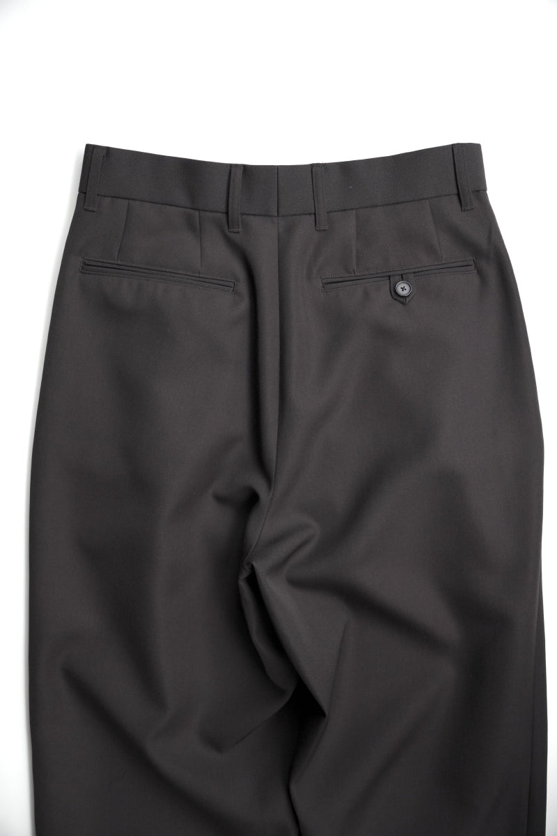 2 PLEATS TROUSER LAMBS WOOL FLANNEL / STONE [Kobe store]
