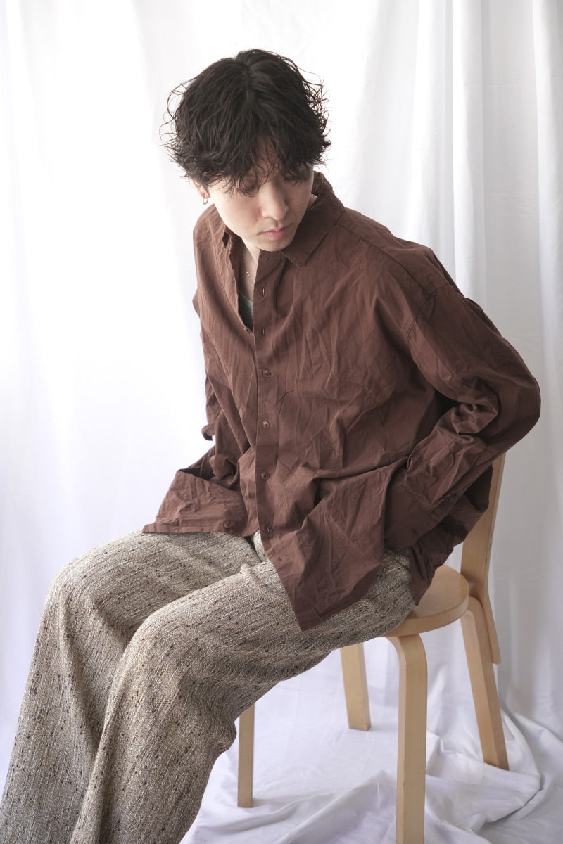 HAMNET SHIRT-PAPER COT / BROWN