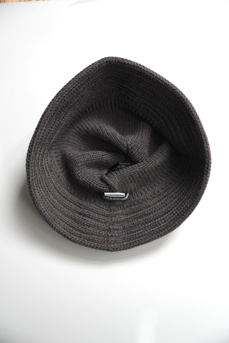 COTTON KNIT BALLOON HAT / BLACK 