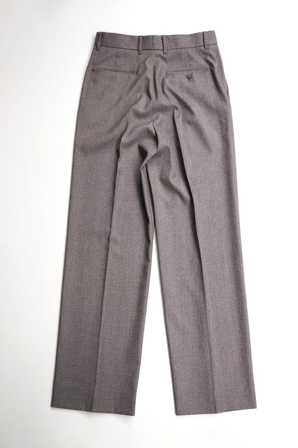 WIDE LEG TAILORED TROUSER DENIM GABADINE / BROWN [神戸店]