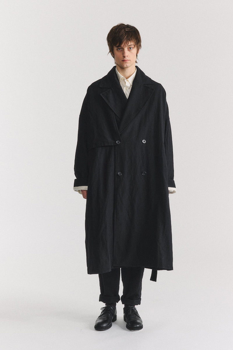 MOON COAT - LIN WOOL / BLACK [26AW入荷予定]