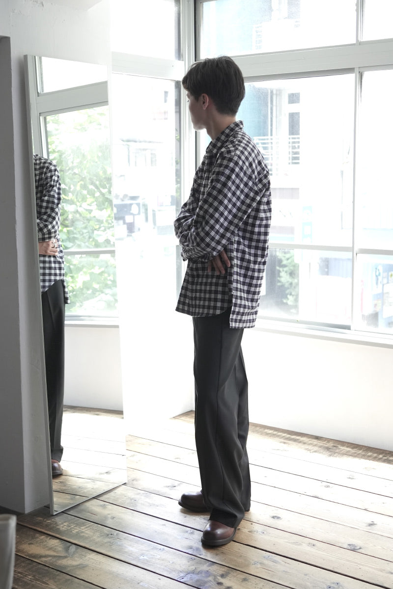 MINIMAL CLASSIC SHIRTS TM MONOCHROME TARTAN / BALCK/WHITE [神戸店]
