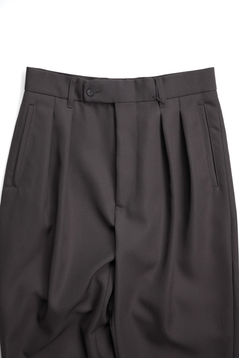 2 PLEATS TROUSER LAMBS WOOL FLANNEL / STONE [Kobe store]