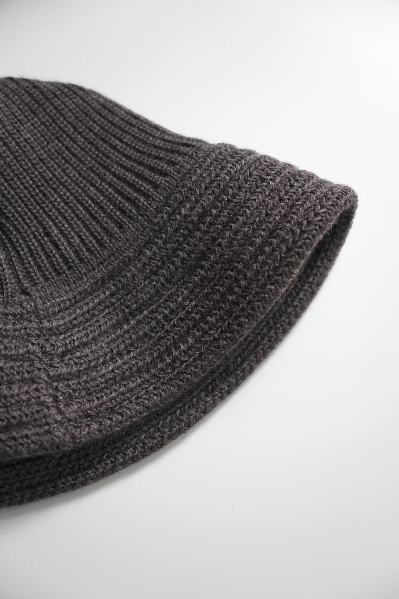 COTTON KNIT BALLOON HAT / BLACK 
