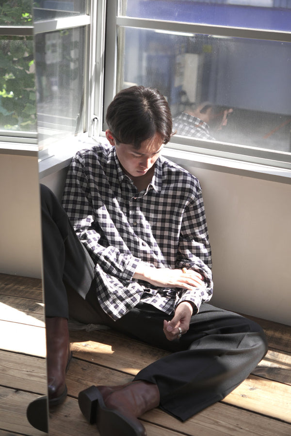 MINIMAL CLASSIC SHIRTS TM MONOCHROME TARTAN / BALCK/WHITE [神戸店]