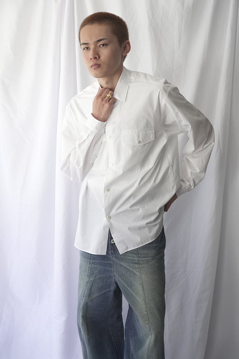 DOUBLE POCKET SHIRTS DJA 200/2 / WHITE [Kobe store]