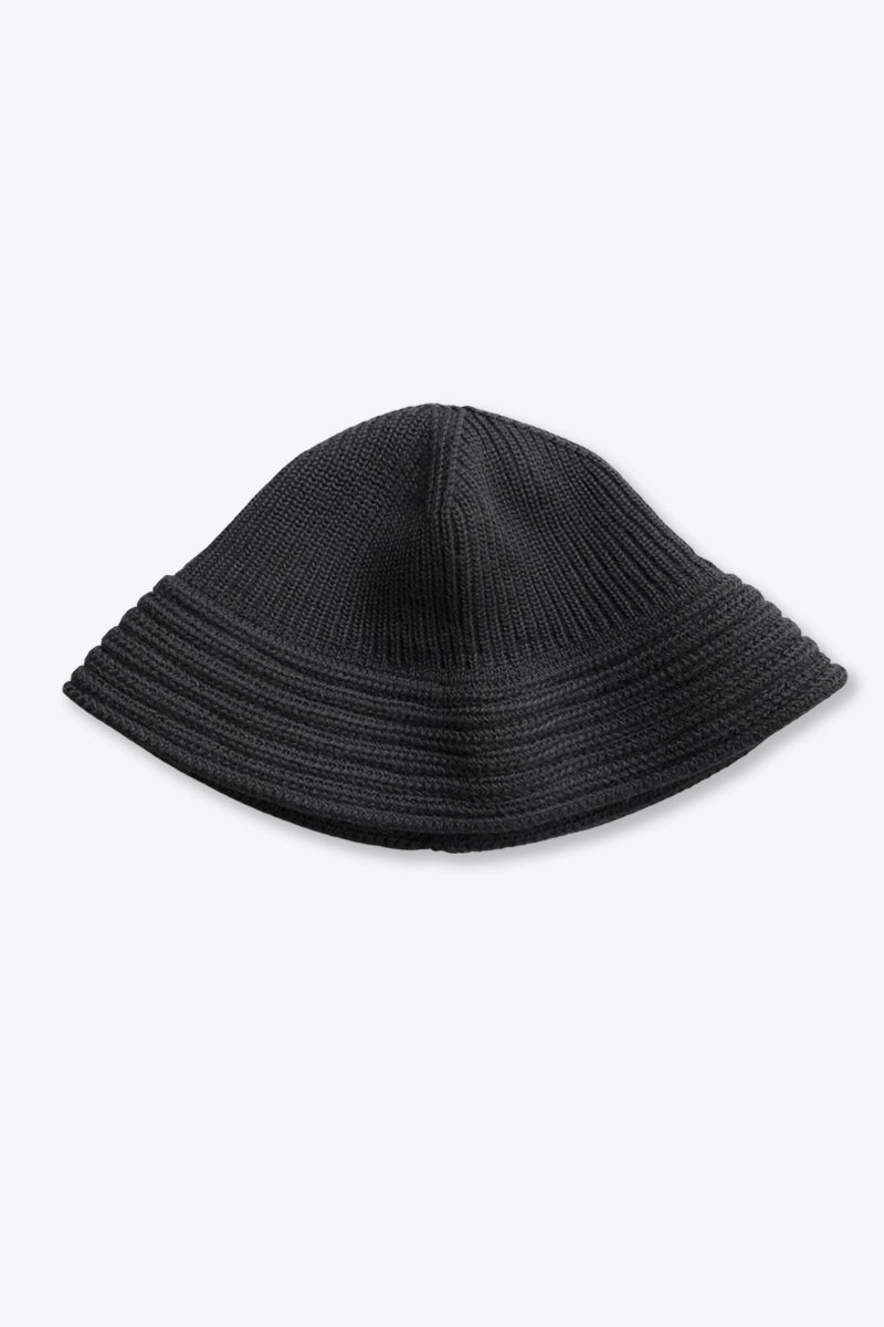 COTTON KNIT BALLOON HAT / BLACK 