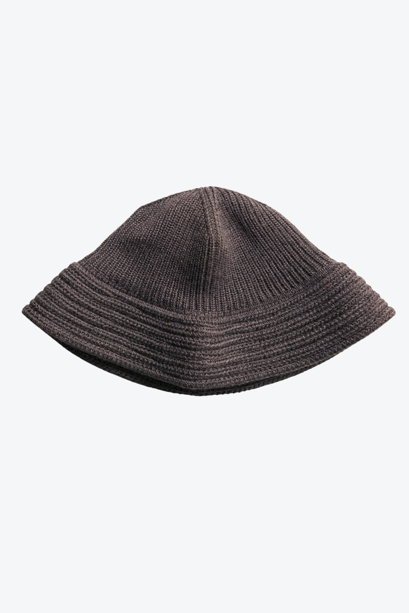 COTTON KNIT BALLOON HAT / BLACK 