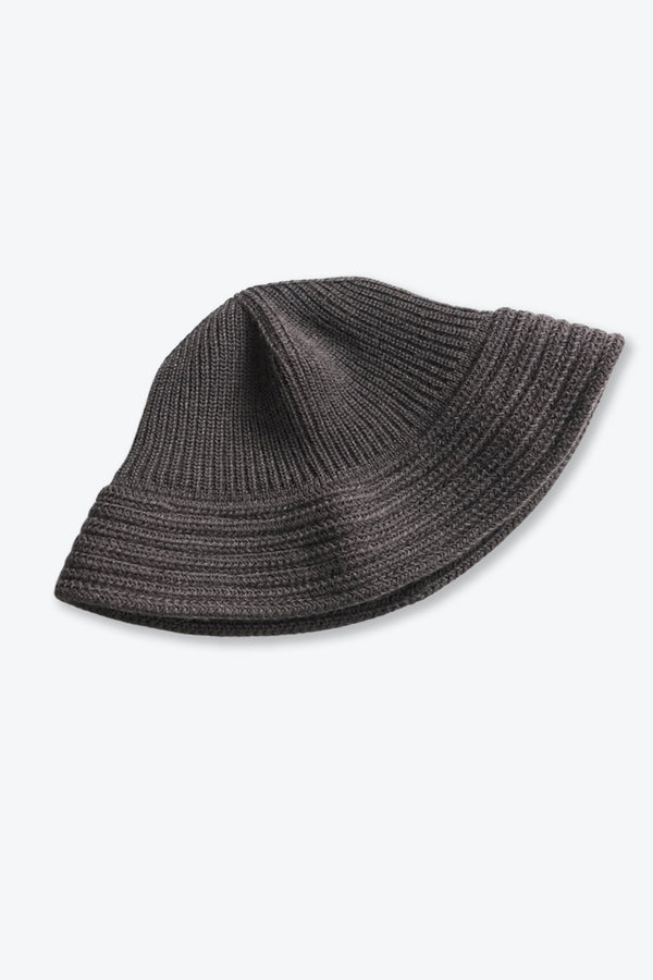 COTTON KNIT BALLOON HAT / BLACK 