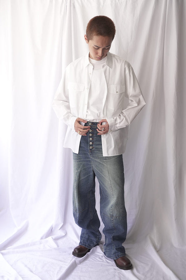 DOUBLE POCKET SHIRTS DJA 200/2 / WHITE [神戸店]