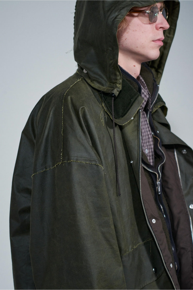 WAXED OUTDOOR JACKET - WAXED COTTON / GREEN