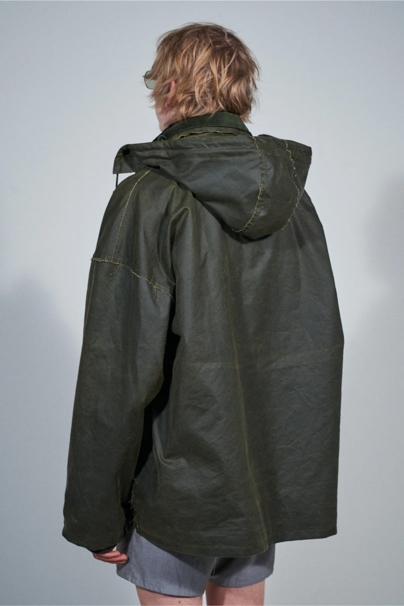 WAXED OUTDOOR JACKET - WAXED COTTON / GREEN