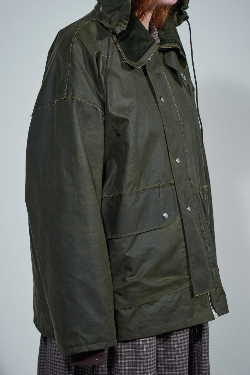 WAXED OUTDOOR JACKET - WAXED COTTON / GREEN