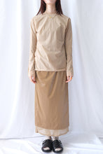 画像をギャラリービューアに読み込む, PLASTIC FABRIC LAYERD SKIRT / CAMEL