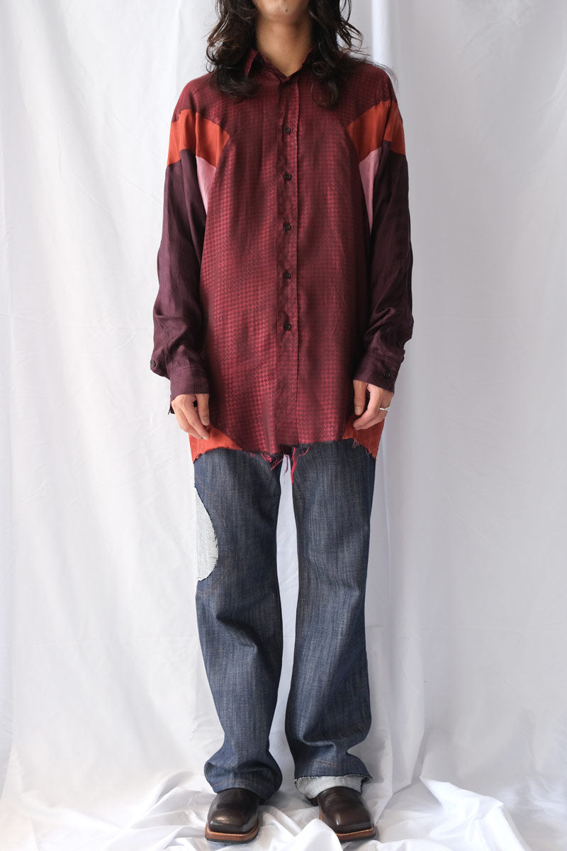 SAG ARM FLEX SHIRT / RED/AUBERGINE [30%OFF]