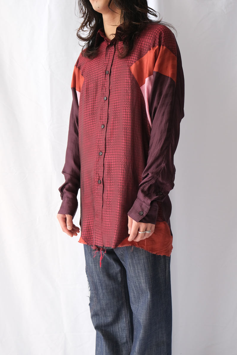 SAG ARM FLEX SHIRT / RED/AUBERGINE [30%OFF]