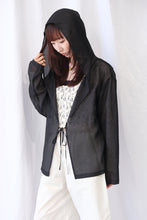 画像をギャラリービューアに読み込む, RECYCLE PL MESH HOODIE SHIRT / BLACK