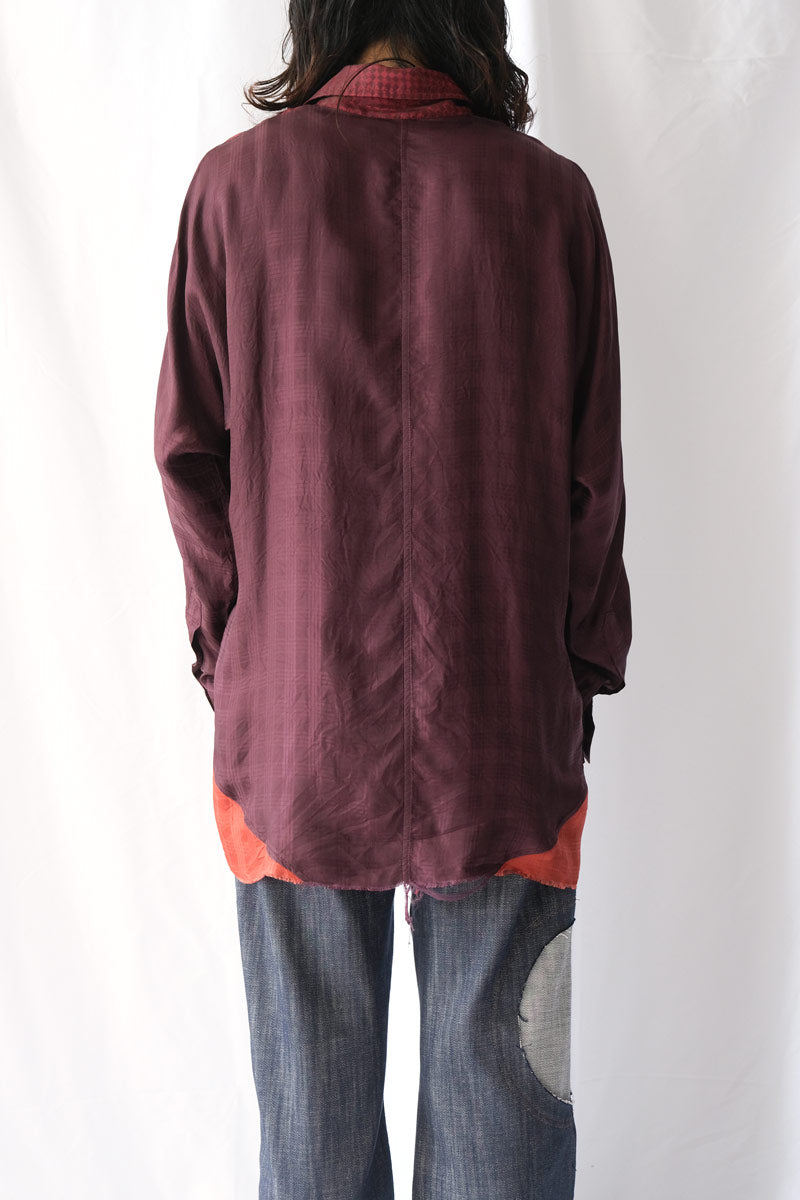 SAG ARM FLEX SHIRT / RED/AUBERGINE [30%OFF]