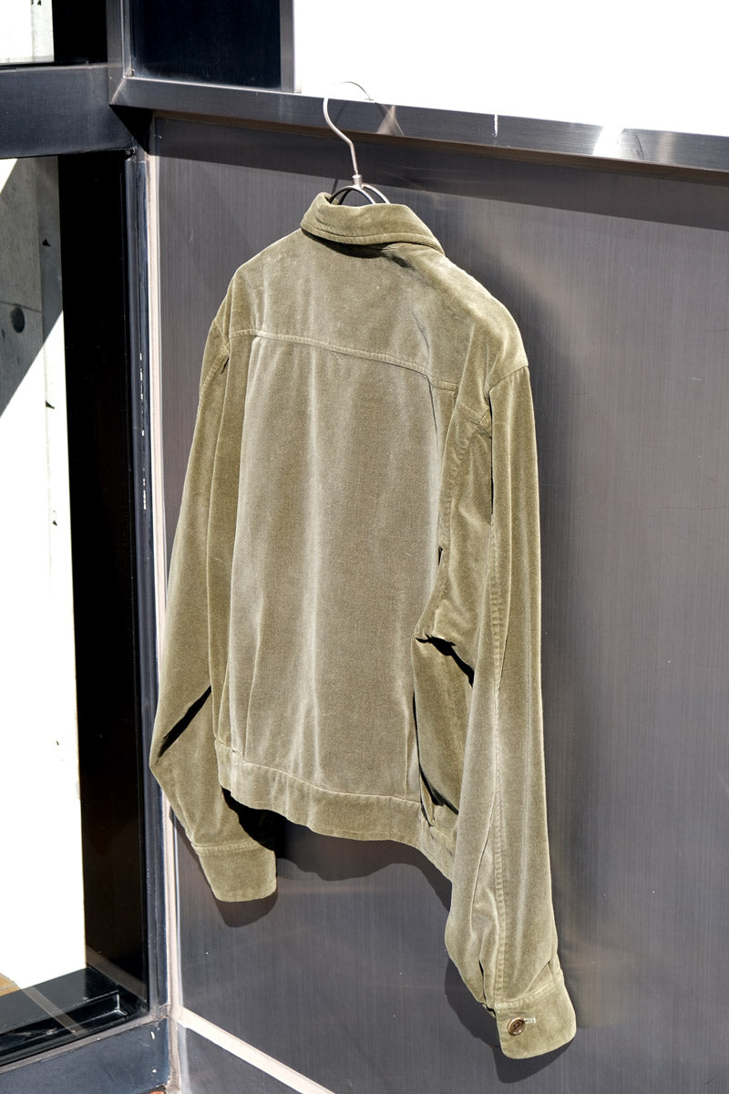 VELVETEEN FADE DYED SHORT SHIRT / LIGHT KHAKI