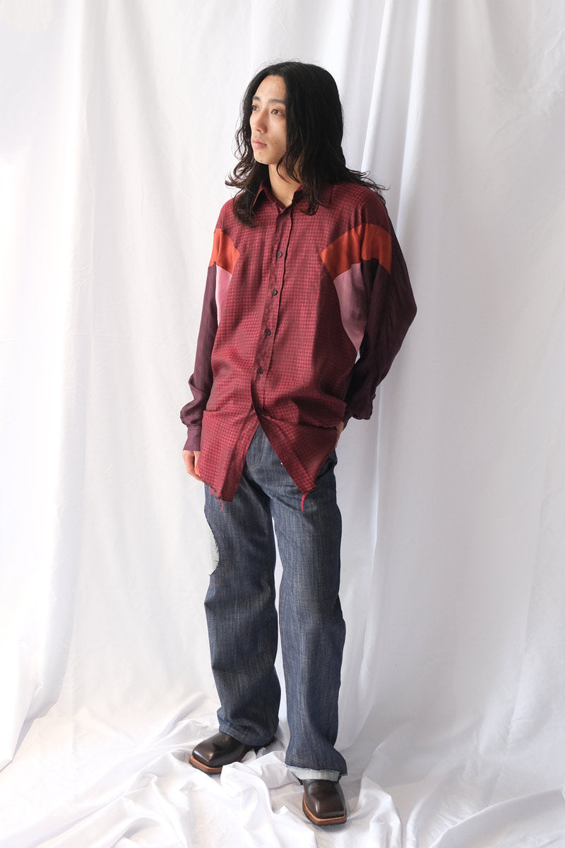 SAG ARM FLEX SHIRT / RED/AUBERGINE [30%OFF]