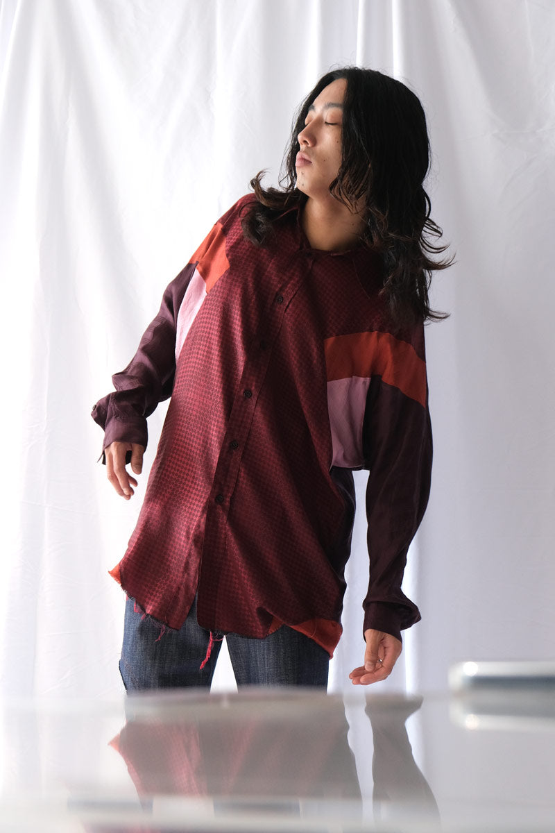 SAG ARM FLEX SHIRT / RED/AUBERGINE [30%OFF]