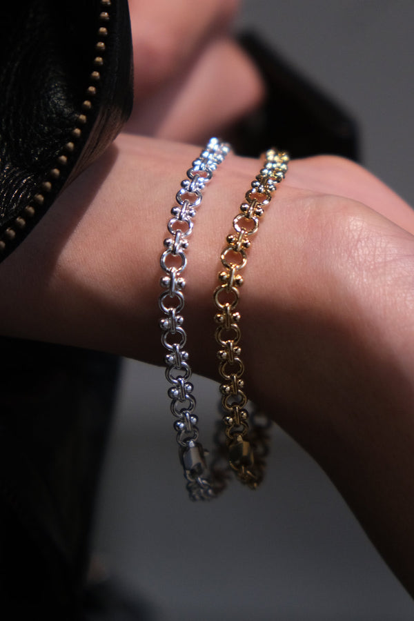 SUN BRACELET THIN / SILVER PLATED BRASS
