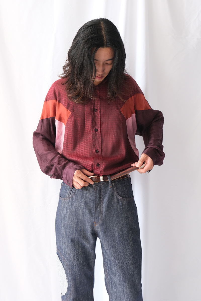 SAG ARM FLEX SHIRT / RED/AUBERGINE [30%OFF]