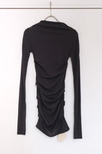 画像をギャラリービューアに読み込む, SHEER FRIES SIDE TUCK TOP / CHARCOAL