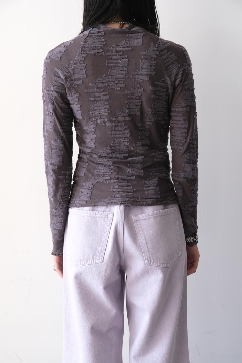 BON LONGSLEEVE / PLUM GREY JACQUARD [20% 할인]