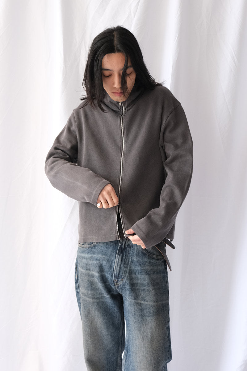 SHRUNKEN FULL-ZIP / WORN GRAPHITE ATHLETIC RIB