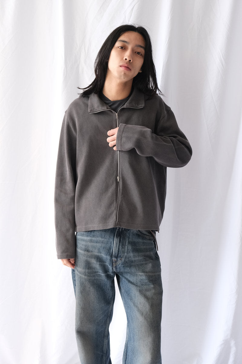 SHRUNKEN FULL-ZIP / WORN GRAPHITE ATHLETIC RIB