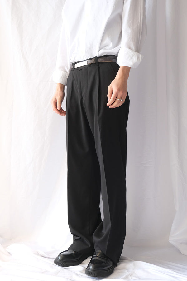 SLACK TROUSERS / BLACK WORSTED WOOL