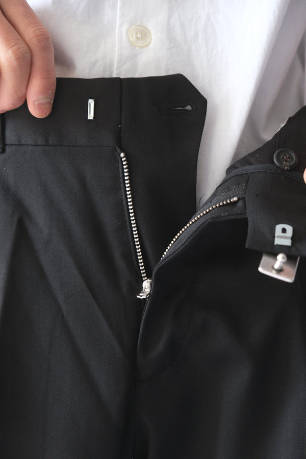 SLACK TROUSERS / BLACK WORSTED WOOL