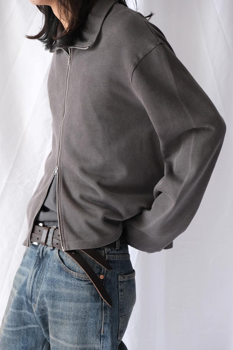 SHRUNKEN FULL-ZIP / WORN GRAPHITE ATHLETIC RIB