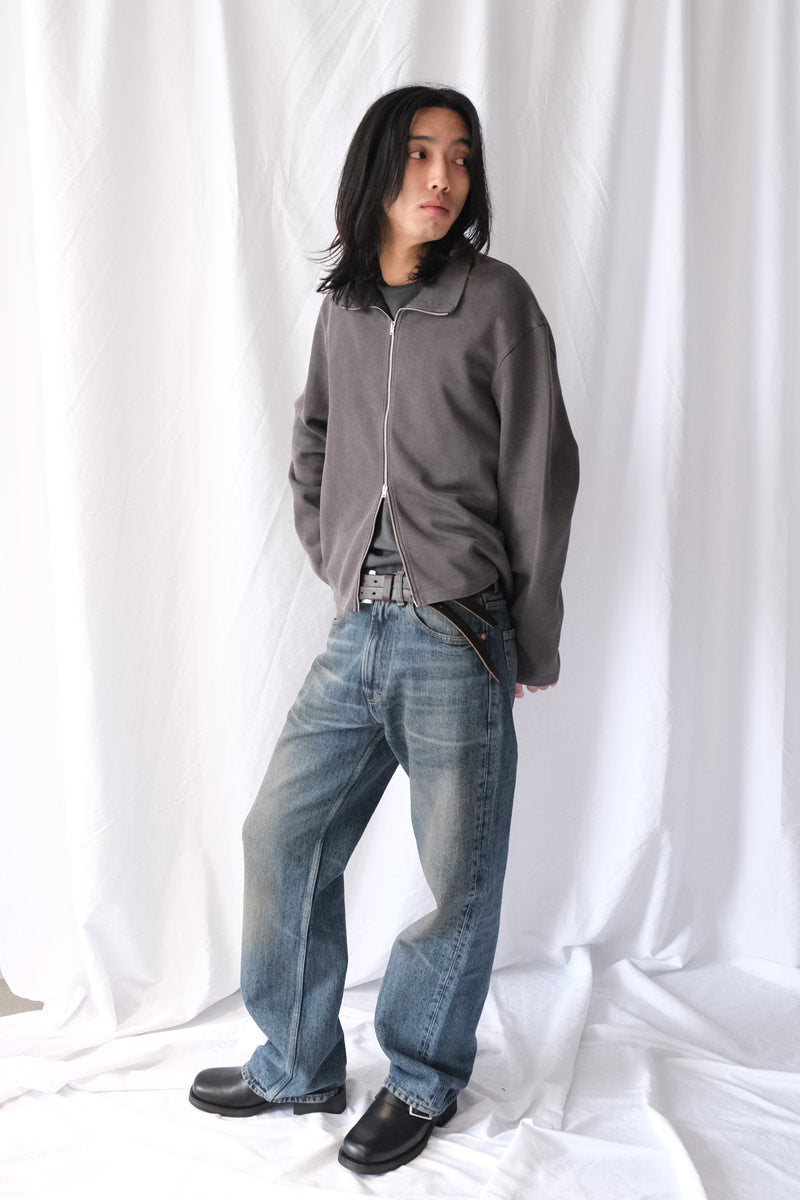 SHRUNKEN FULL-ZIP / WORN GRAPHITE ATHLETIC RIB