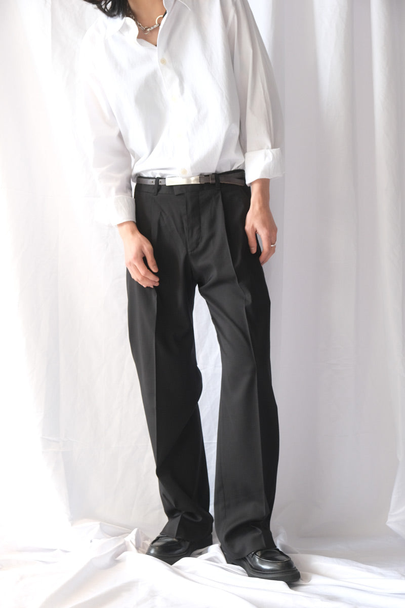 SLACK TROUSERS / BLACK WORSTED WOOL