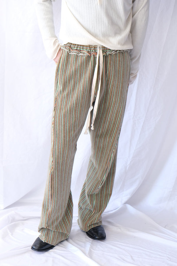 TWISTED TRACK PANT / GREEN-GREY-ORANGE