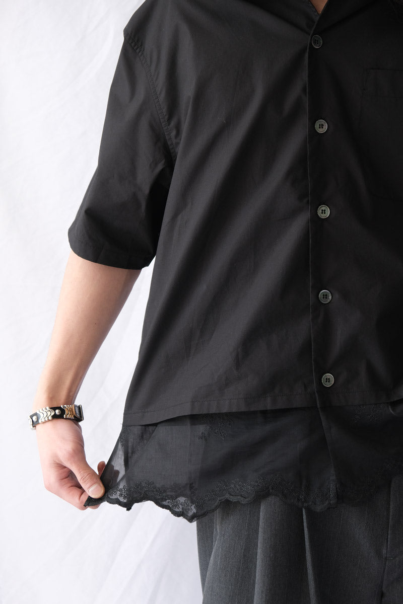 EVERY SHIRT SHORTSLEEVE / VOID BLACK FINE POPLIN