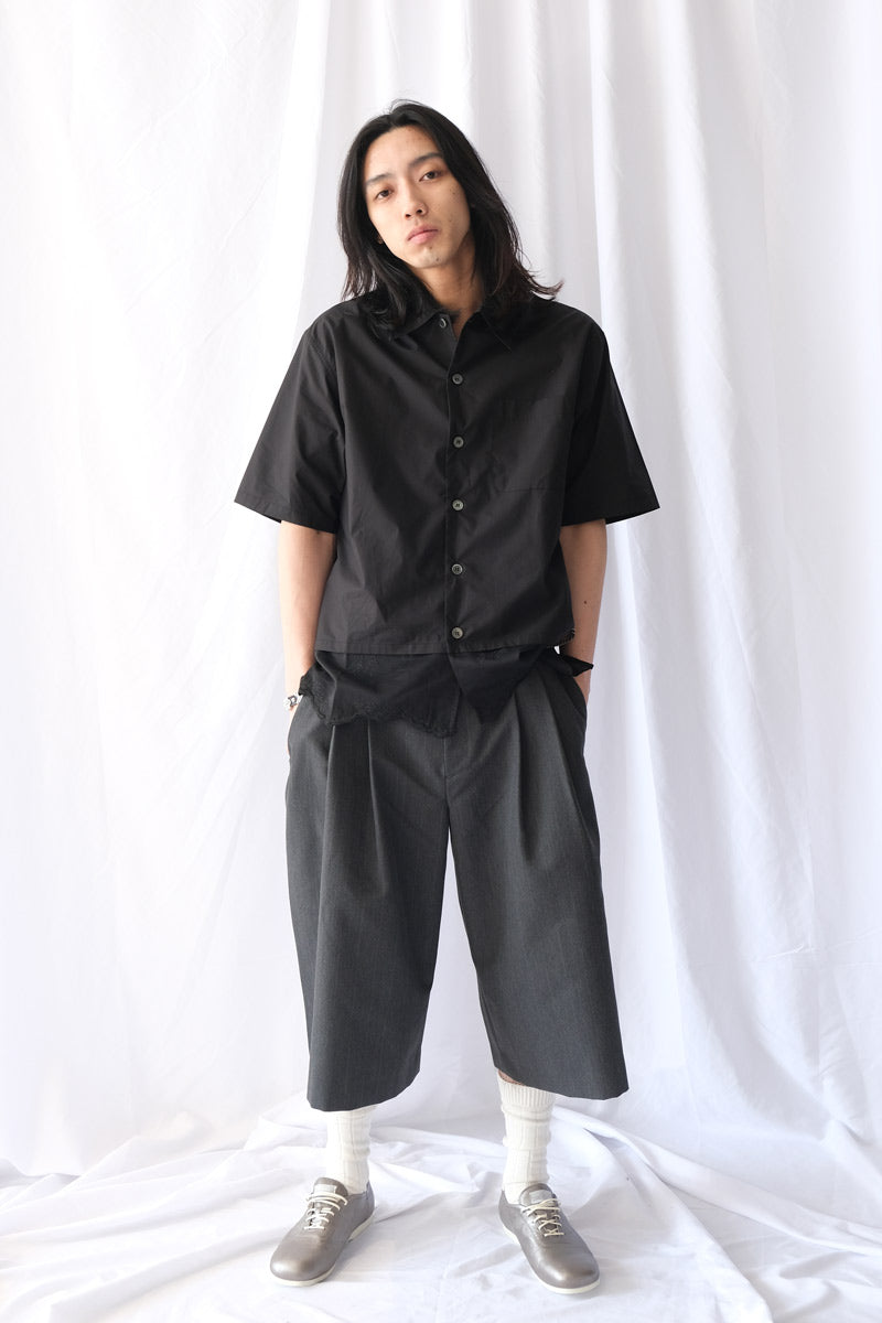 EVERY SHIRT SHORTSLEEVE / VOID BLACK FINE POPLIN