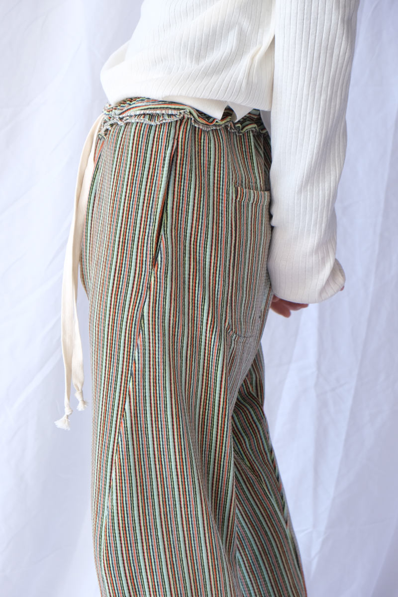 TWISTED TRACK PANT / GREEN-GREY-ORANGE
