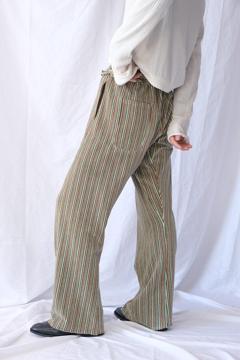 TWISTED TRACK PANT / GREEN-GREY-ORANGE