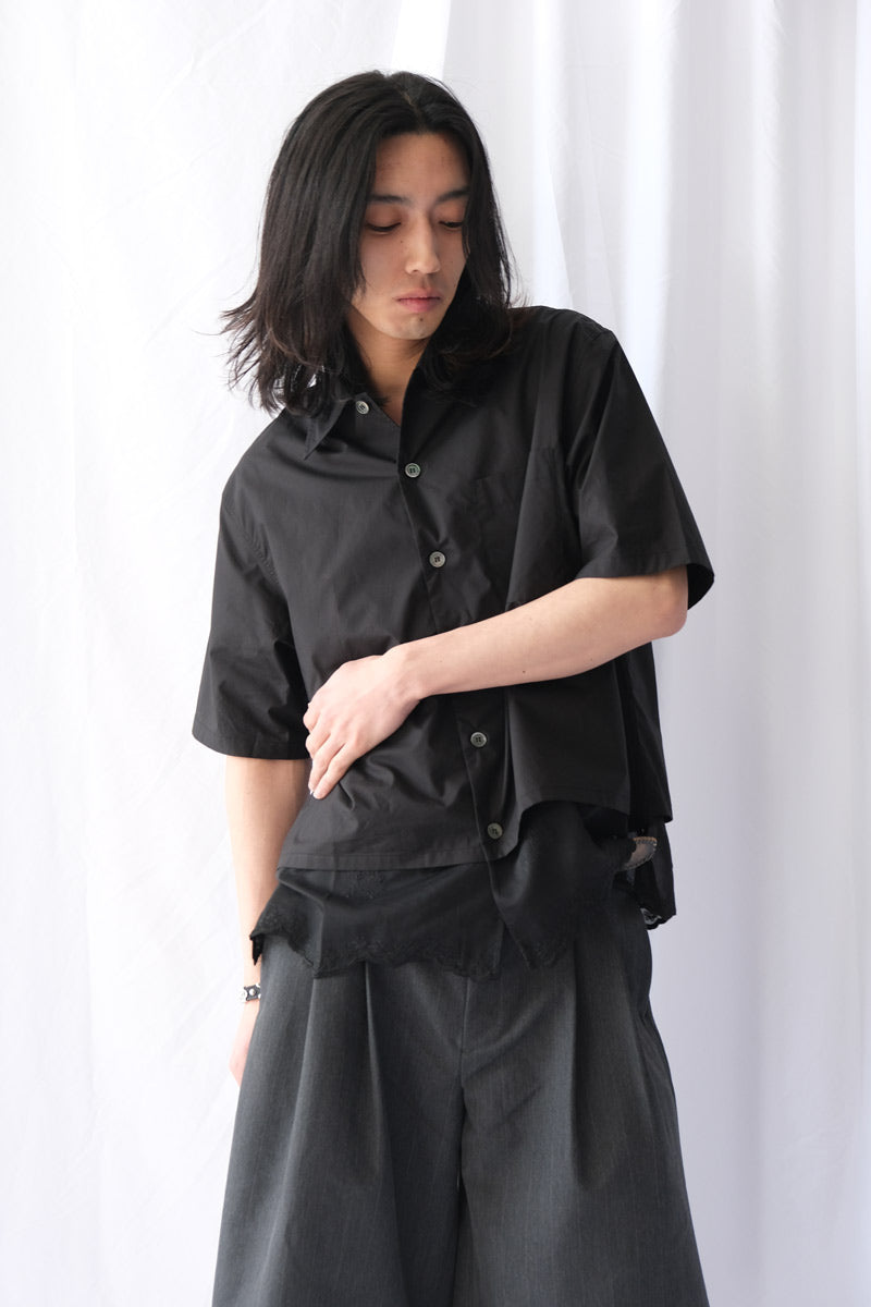 EVERY SHIRT SHORTSLEEVE / VOID BLACK FINE POPLIN