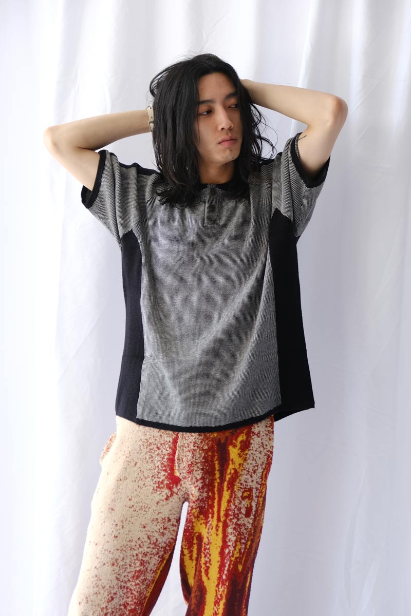 TEXTURED LAYER T-SHIRT / SMOKE GREY