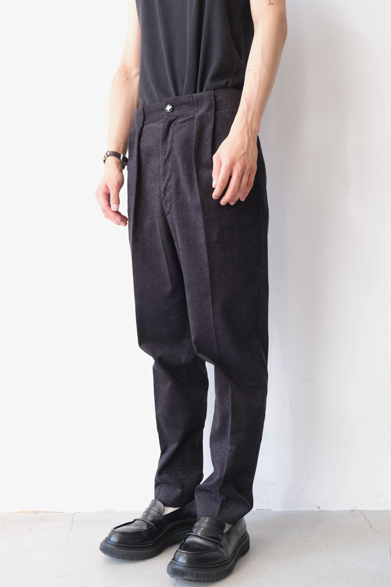 WIDE WAIST LOOP TROUSERS / NAVY GLITTER [20%OFF]