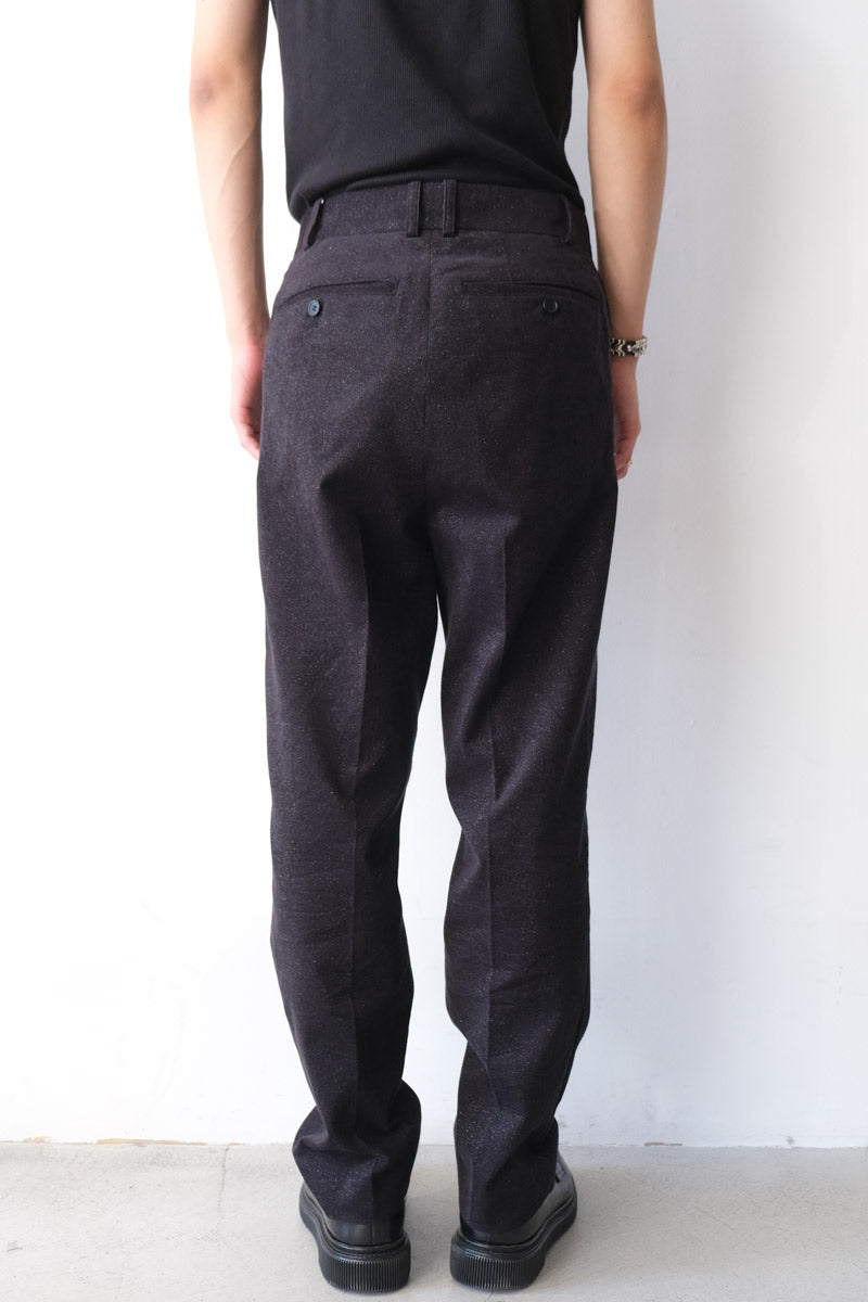 WIDE WAIST LOOP TROUSERS / NAVY GLITTER [20%OFF]