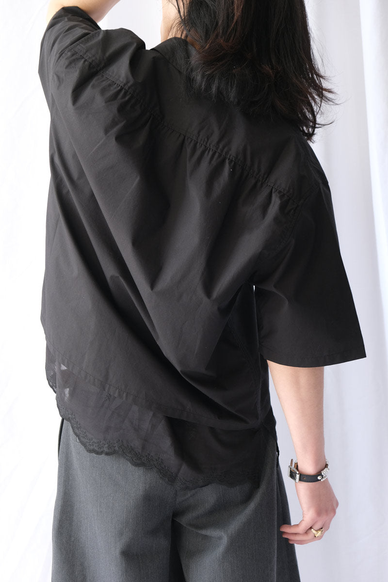 EVERY SHIRT SHORTSLEEVE / VOID BLACK FINE POPLIN