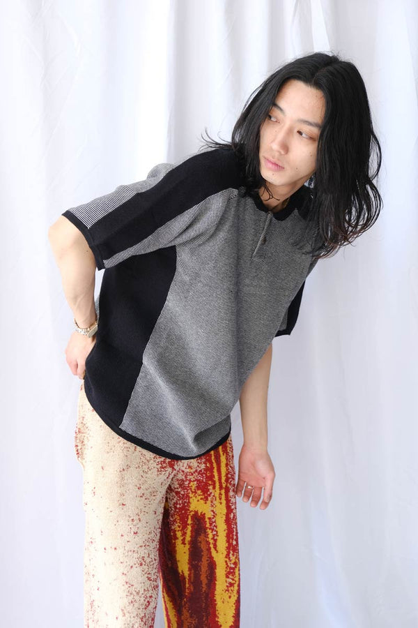 TEXTURED LAYER T-SHIRT / SMOKE GREY