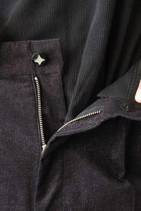 WIDE WAIST LOOP TROUSERS / NAVY GLITTER