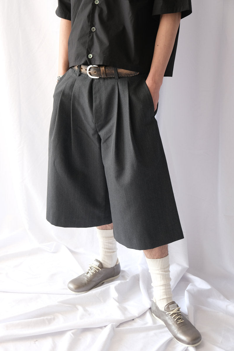 SPLIT SHORTS / SHARK PINSTRIPE HERRINGBONE