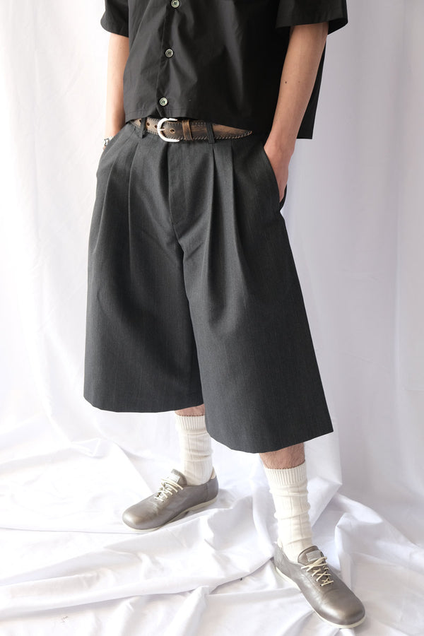 SPLIT SHORTS / SHARK PINSTRIPE HERRINGBONE
